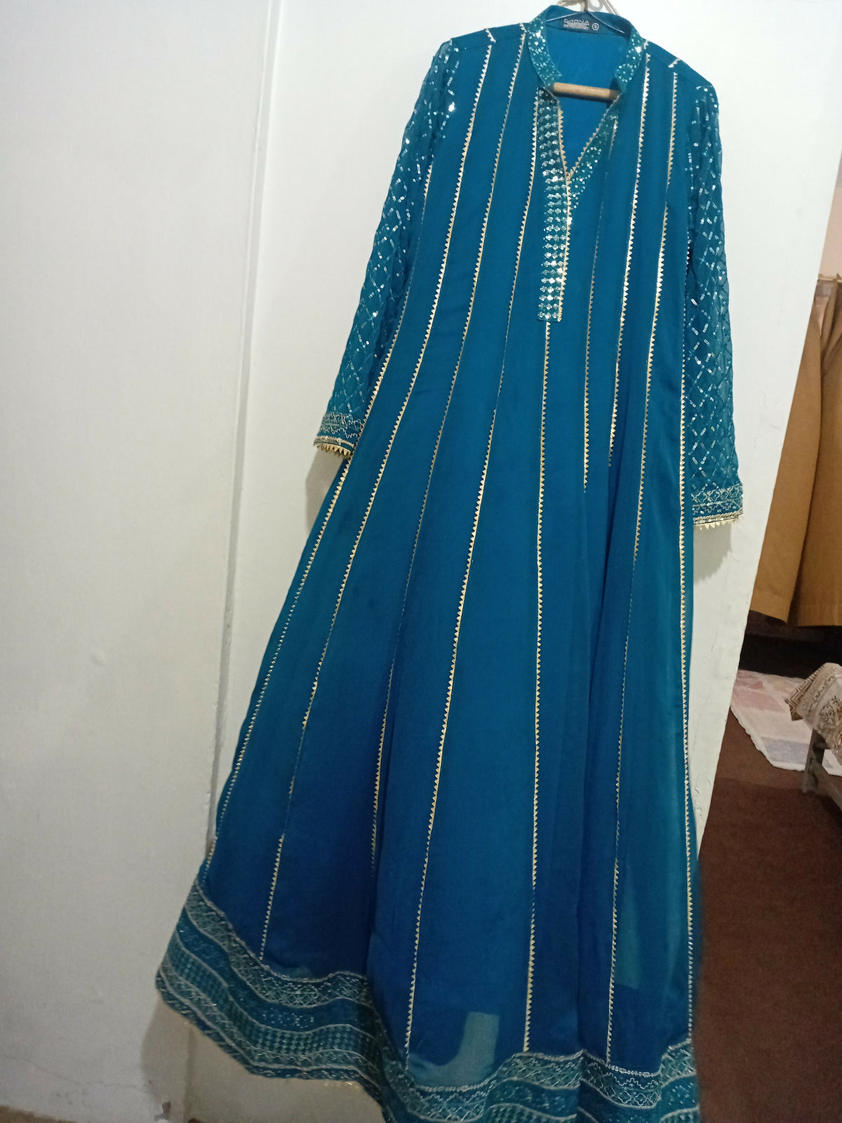 Mona Embroidery | Women Frocks & Maxis | Medium | Blue | Worn Once