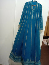 Mona Embroidery | Women Frocks & Maxis | Medium | Blue | Worn Once