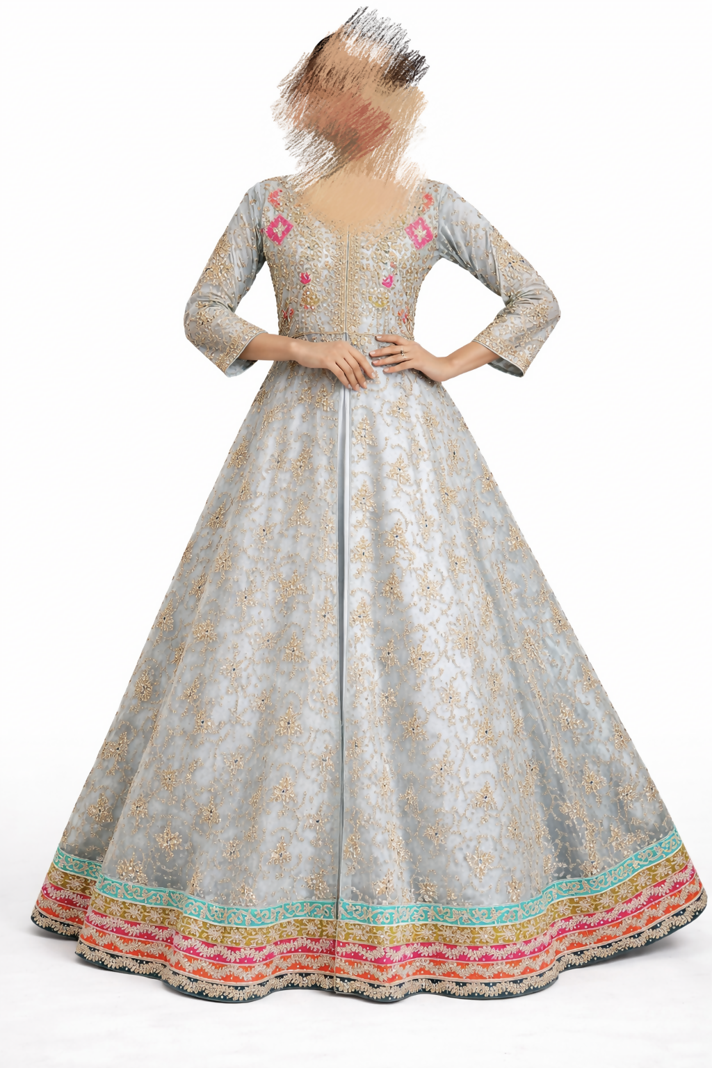 Grey and Silver Brides Maids Maxi | Women Locally Made Formals | Medium | Worn Once