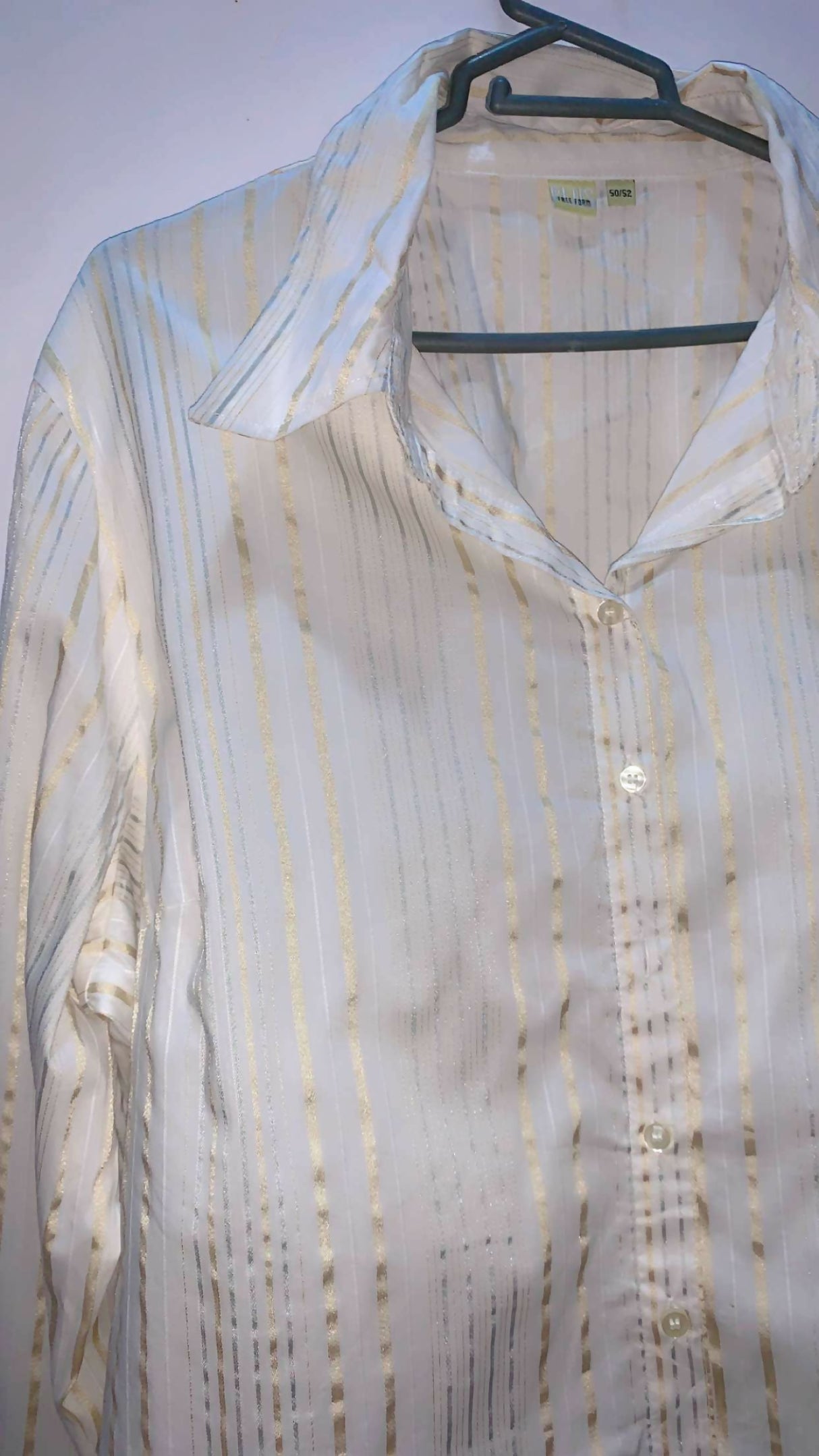 White and Golden Stylish Western Top | Women Tops & Shirts | Large | Preloved