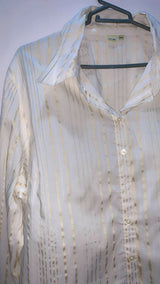 White and Golden Stylish Western Top | Women Tops & Shirts | Large | Preloved