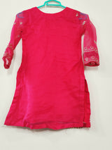 Embroidered Pink Shirt | Girls Shalwar Kameez | Size: 6 to 8 Years | Brand New