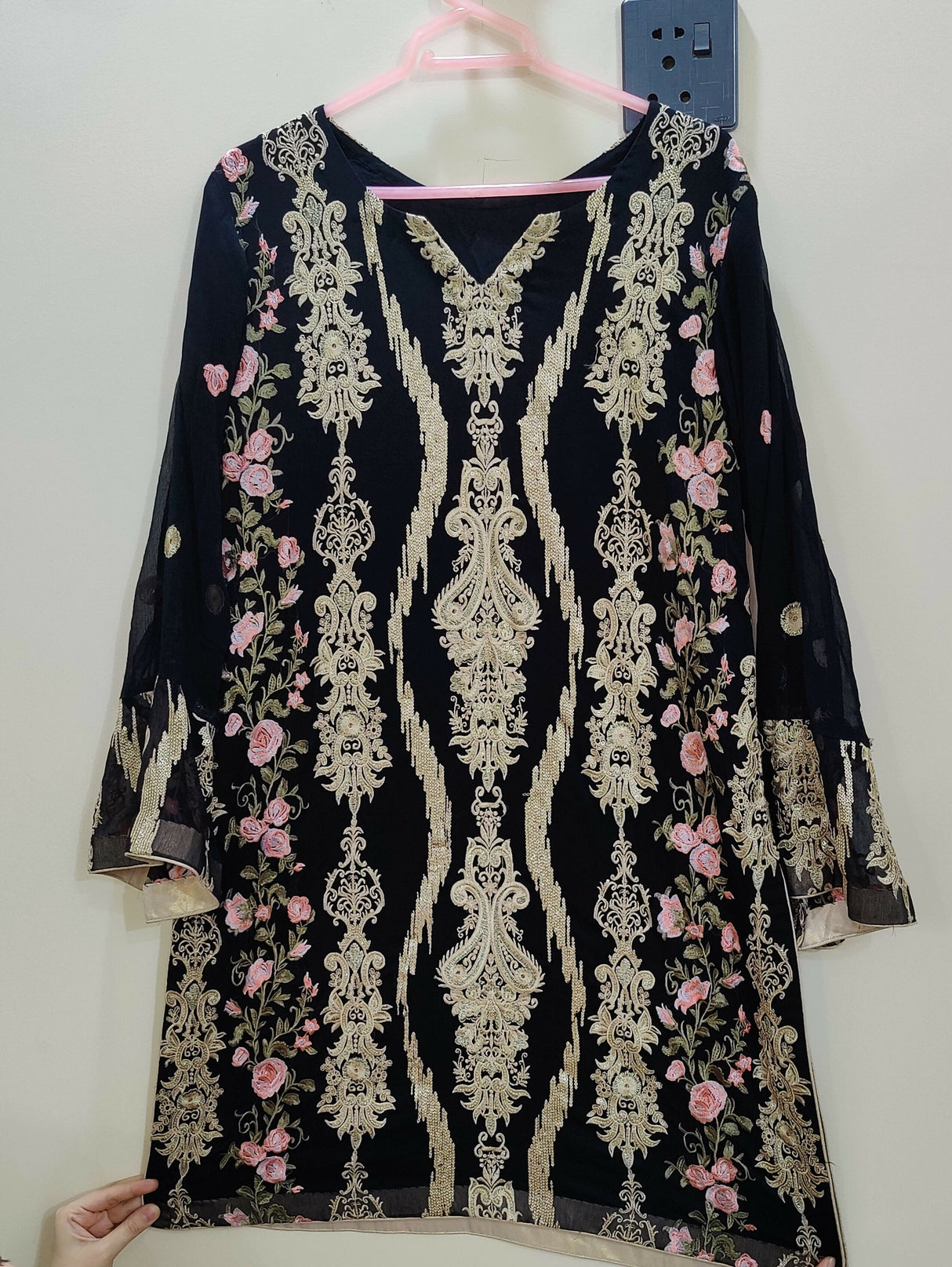 Black Embroidered 2Pcs | Women Locally Made Formals | Large | Worn Once