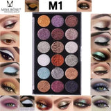 Buy Miss Rose 18 Colors Sequins Glitter Powder High Gloss Pearly Eye Shadow Palette in Pakistan