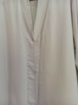 Pearl-Grey Heart Embroided Sleeves Front Open Abaya| Women Accessories | Large | Brand New