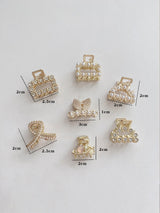 Buy SHEIN 7pcs Women's Pearl And Rhinestone Decor Half Up Hair Clip in Pakistan