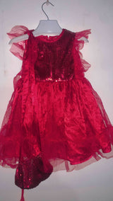 Bacha Party | Red Frock | Girls Skirts & Dresses | Size: 2 to 3 Yrs | Preloved