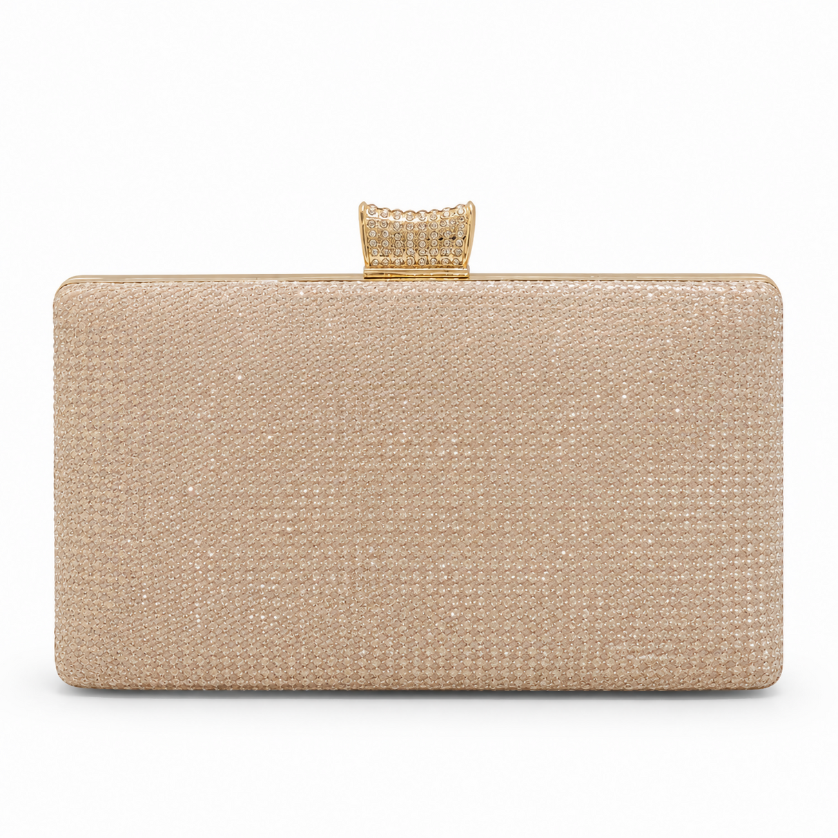 Champagne Gold Rhinestone Box Clutch | Women Bags | Clutches | Small | Brand New