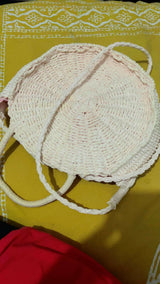 Cream Round Bag | Women Bags | Crossbody Bag | Small | Preloved
