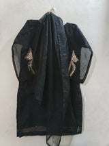 Black Organza Suit | Girls Shalwar Kameez | Small | Worn Once