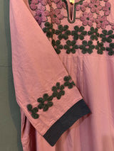 Pink Embroidered Frock | Women Frocks & Maxis | Medium | Worn Once