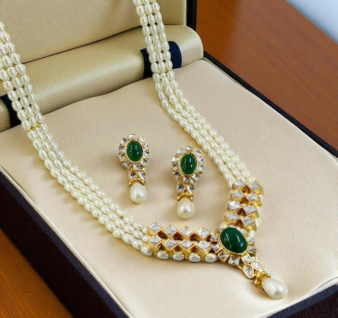 Oval Pear Drop Mala Set-00068 | Wedding Sets | Wedding Jewelry & Sets | Brand New