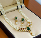 Oval Pear Drop Mala Set-00068 | Wedding Sets | Wedding Jewelry & Sets | Brand New