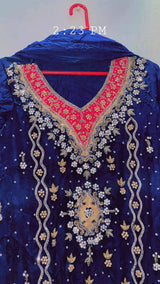 Blue 3Pc| Women Locally Made Formals | Medium | Preloved