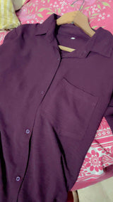 Plum Coord Set | Women Tops & Shirts | Small | Preloved
