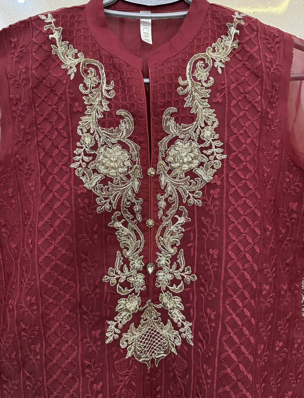 Stitch | Organza embroidered Kurta | Women Branded Kurta | XSmall | New