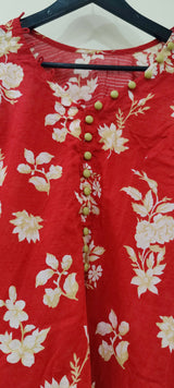 Red Lawn 2 Pcs | Women Locally Kurta | Medium | Preloved