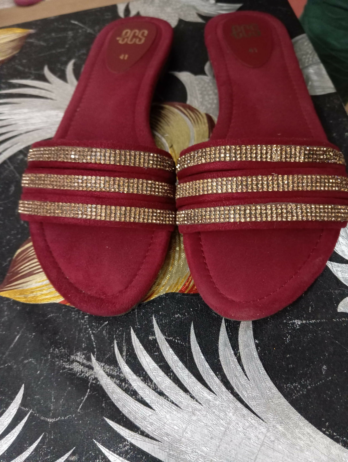 ECS | Women Shoes | Sandals & Flats | Size: 41 | Maroon | Brand New