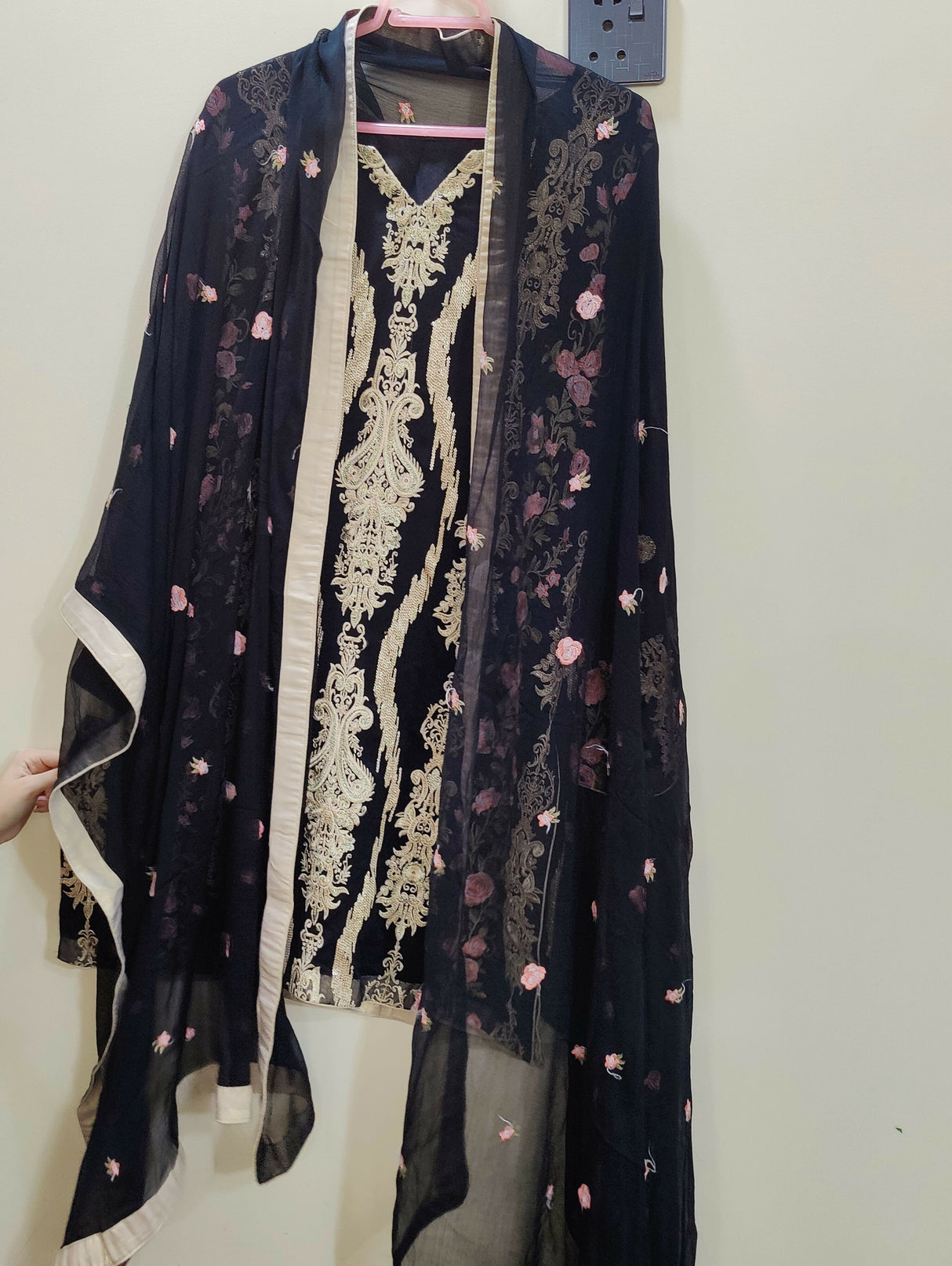 Black Embroidered 2Pcs | Women Locally Made Formals | Large | Worn Once