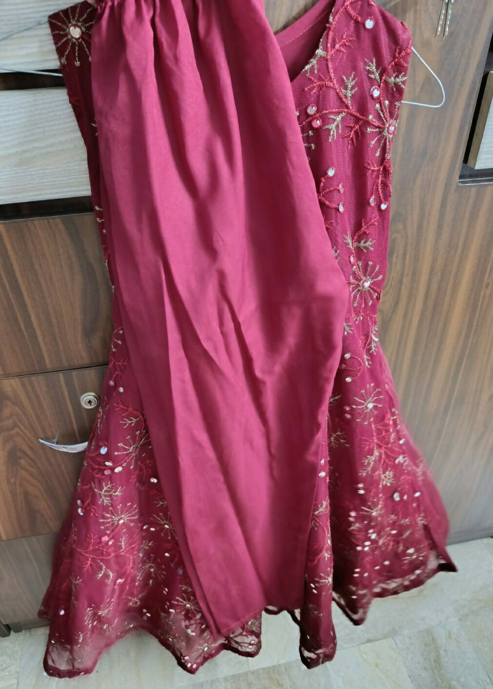 Maroon Maxi | Kids | Girls Skirts & Dresses | Size: 8 to 10 Yrs | Worn Once