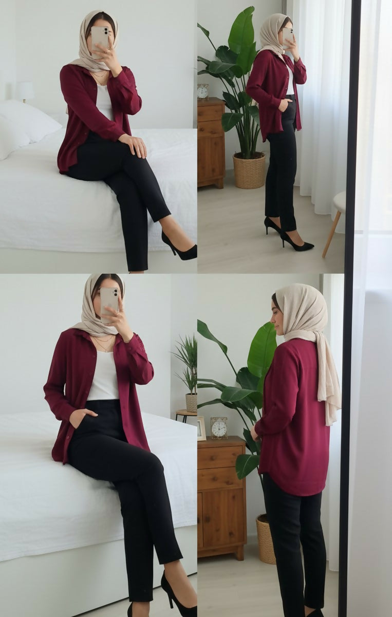 Maroon Stylish Western Top | Women Tops & Shirts | XSmall | Preloved