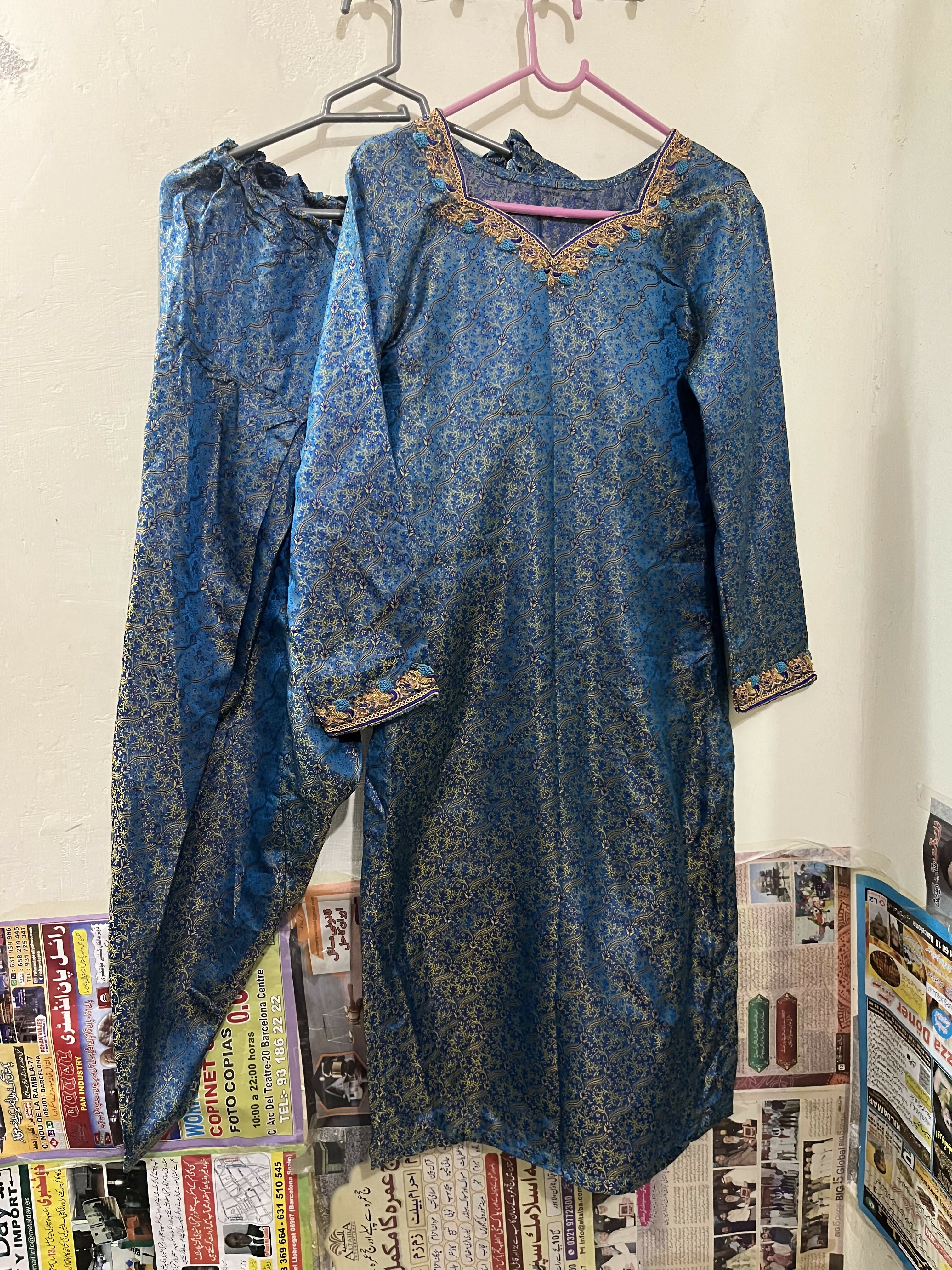 Blue Jamawar Formal Suit | 3-PC Light Formal Suit | Women Locally Made Formals | Preloved