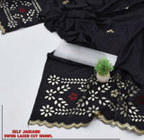 Self Jacquard Embroidered Summer Shawl | Women Clothing | Shawls | Brand New