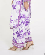 Beautiful White & Purple Suit | Women Locally Made Kurta | Small | New