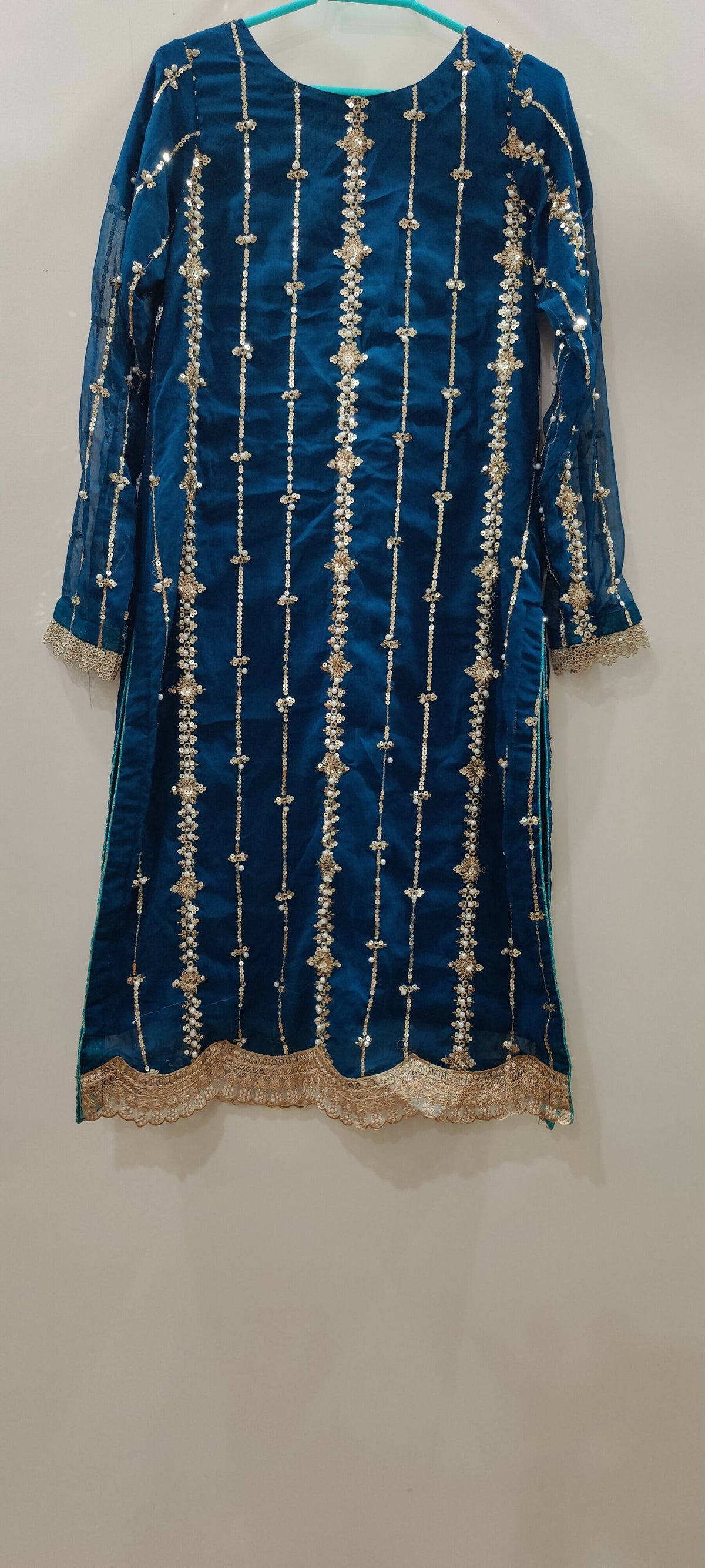 Royal Blue Embroidered Dress | Women Locally Made Formals | Medium | Worn Once