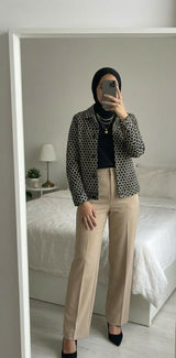 Winter Black & White Coat | Women Sweaters & Jackets | Medium | Preloved