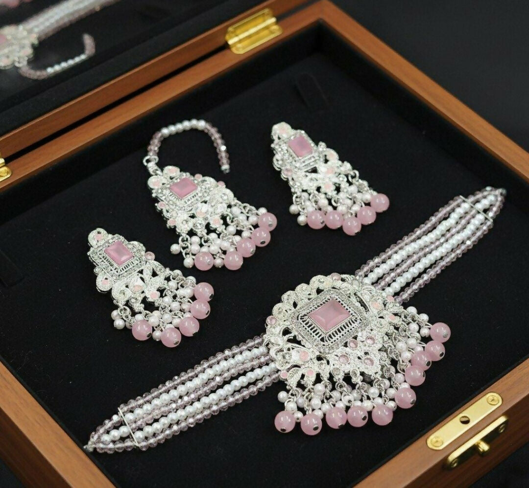 Rectangle Flower Choker Set-00263 | Women Jewelry | Wedding Jewelry & Sets | Brand New