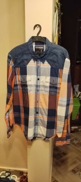 Fifth Avenue | Men Shirts & Tops | Orange & Blue | Medium | Preloved