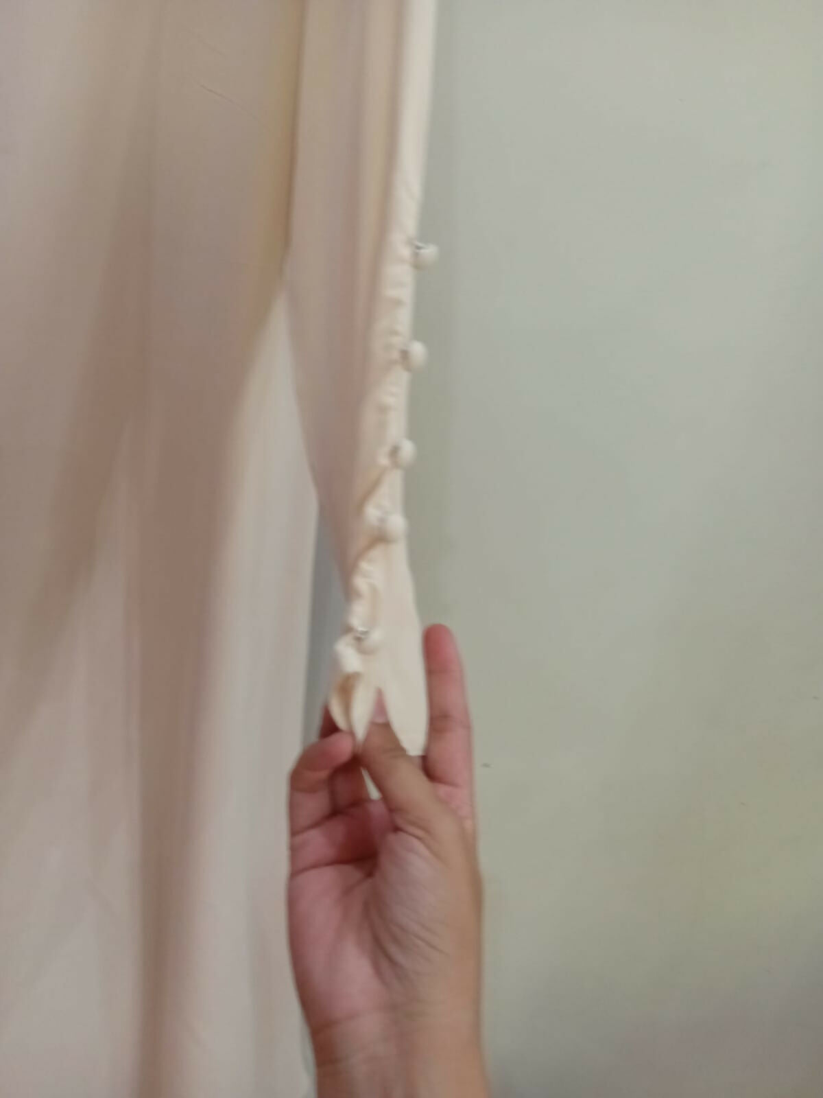 Beige Button Sleeves Maxi Abaya | Women Accessories | Large | New