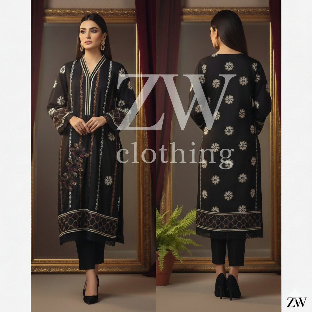 Block Print Black Dress | Women Locally Made Formals | Large | Brand New