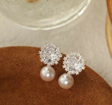 Round Pearl Tops Pair-01088 | Women Jewelry | Earrings | Brand New