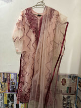 Shaposh | 2-PC Net Embroidered Suit| Women Branded Formals | Small | New