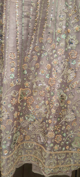 Heavy Embroidered Cut Dana Lilac Dress | Women Locally Made Kurta | Large | Brand New