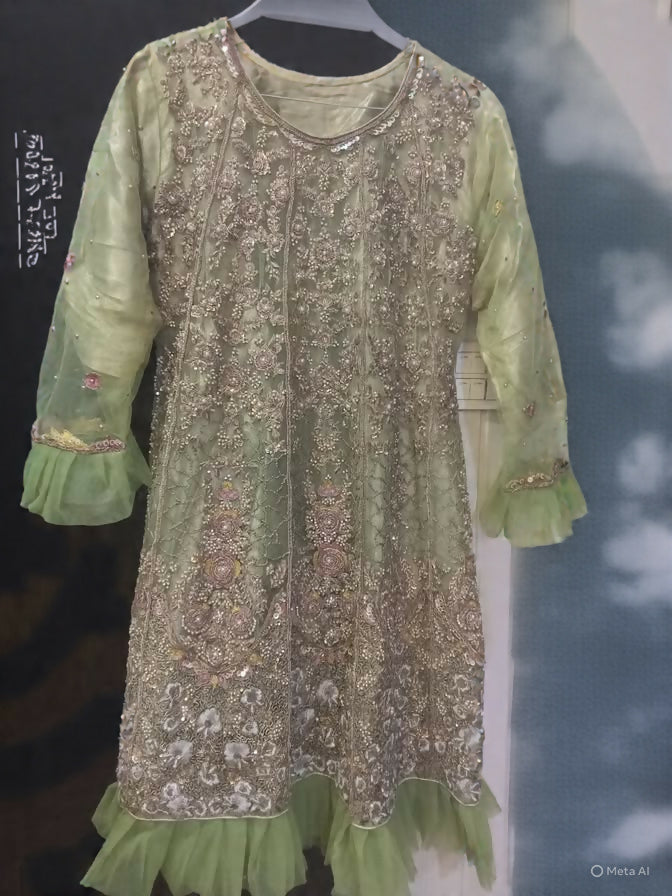 Hand Embellish Fancy Net Frock | Women Frocks & Maxis | Medium | Worn Once