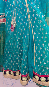 Frock with Gharara | Women Locally Made Formals | Small | Blue & Red | Brand New