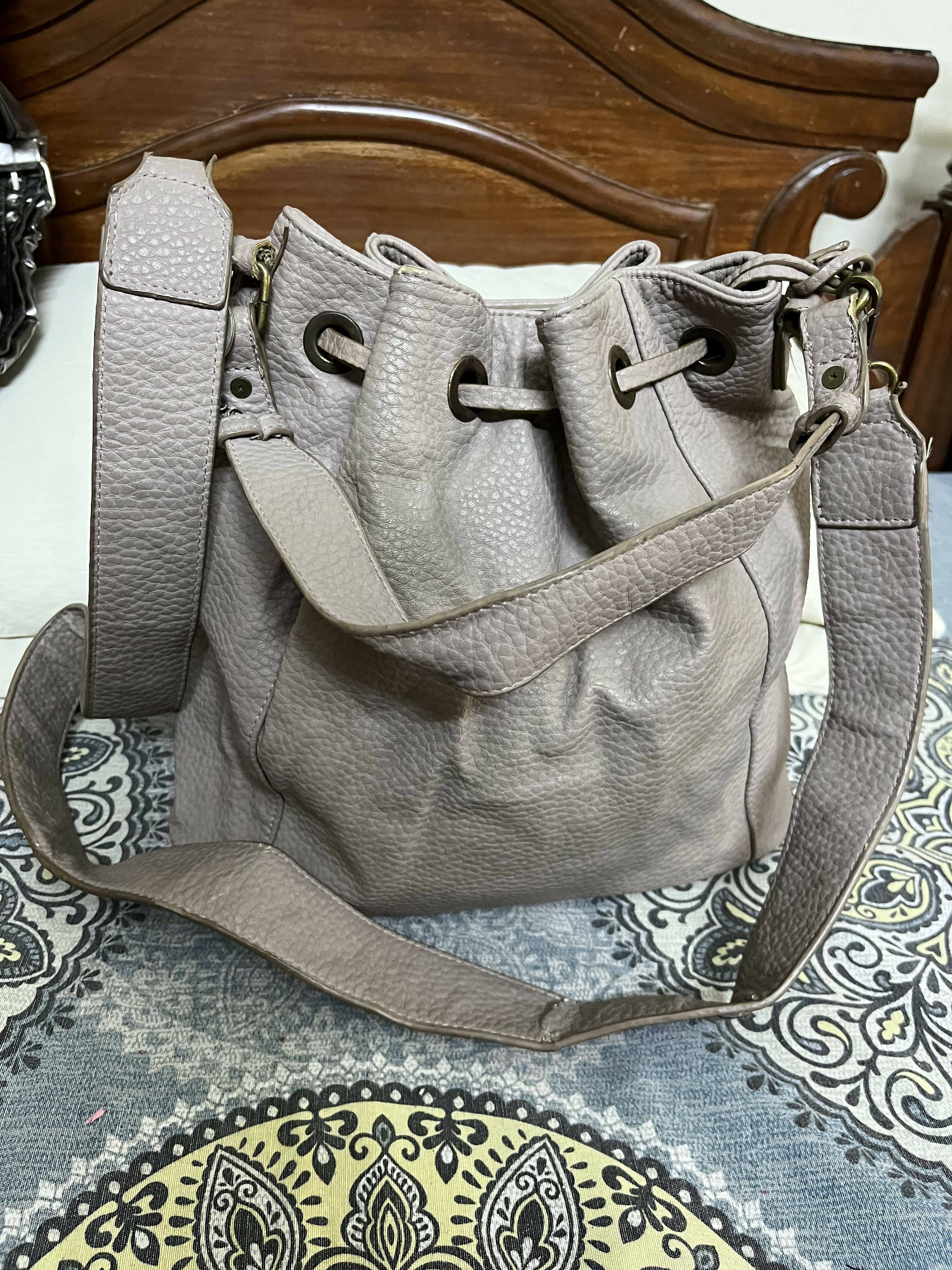 Imported from UK | Grey Leather Potli Bag | Women Bags | Preloved