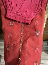 Beautiful 3 PC Suit | Women Locally Made Kurta |  Red Jacquard Kurta | Medium | Worn Once