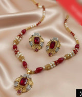 Rectangle Flower Drop Mala Set-00073 | Women Jewelry | Wedding Jewelry & Sets | Brand New