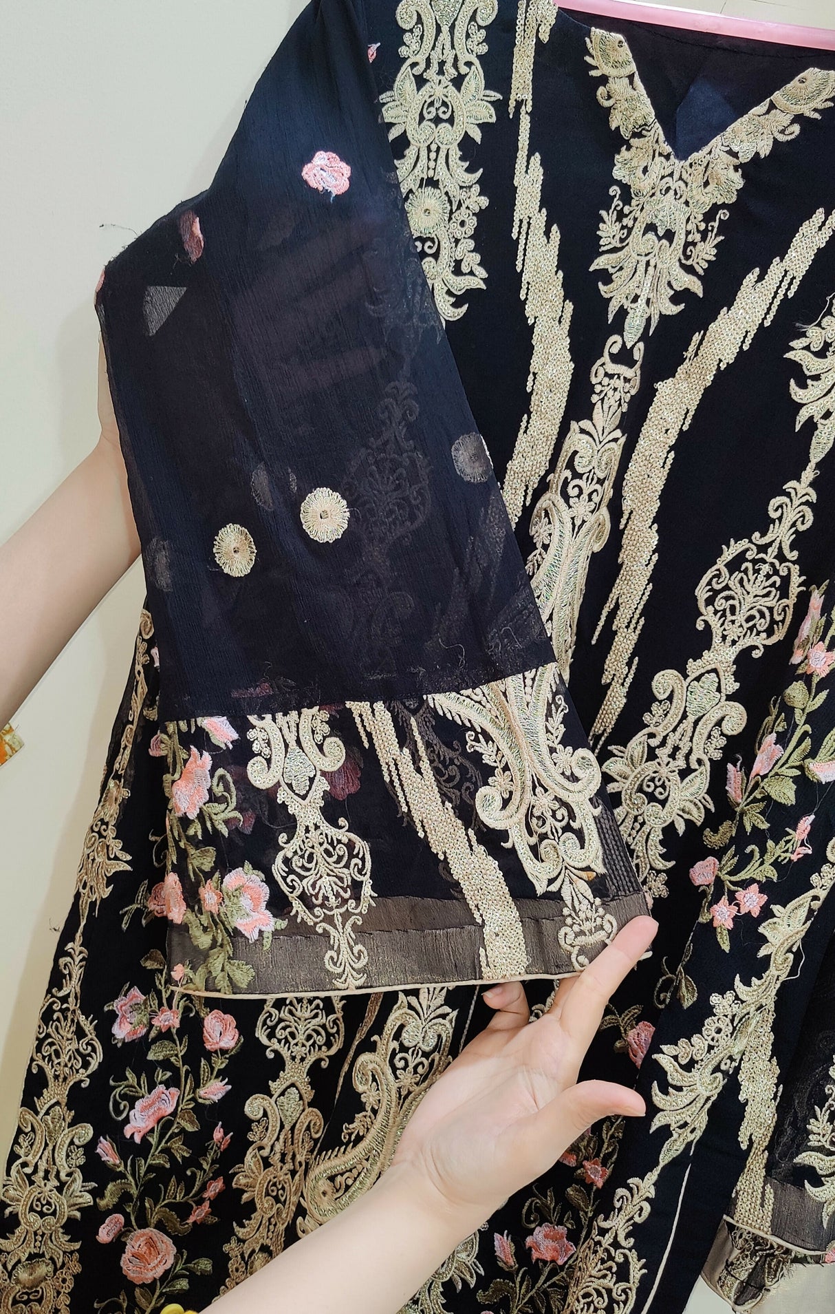 Black Embroidered 2Pcs | Women Locally Made Formals | Large | Worn Once