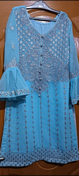 Blue 3Pc Dress | Women Locally Made Formals | Medium | Worn Once