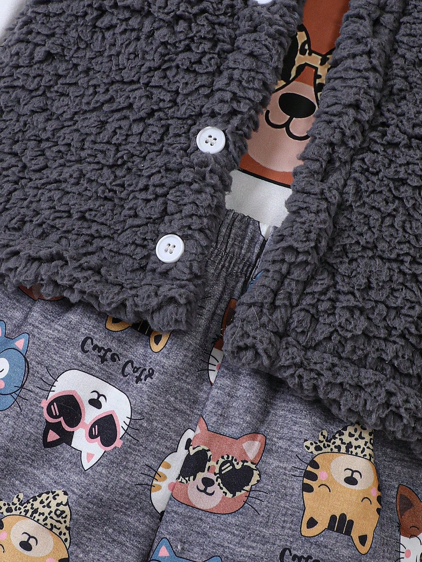 Buy SHEIN Baby Boy 3D Ear Patched Hooded Teddy Vest Coat & 1pc Cartoon Graphic Bodysuit & 1pc Pants in Pakistan