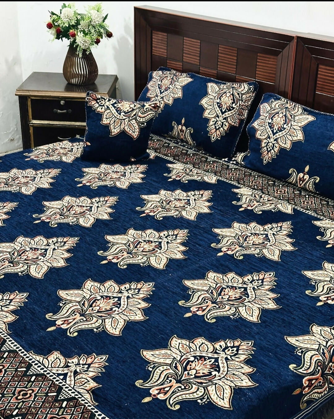 4 PC Velvet Jacquard Bedsheets | For Your Home | Home & Decor | King Size | Brand New