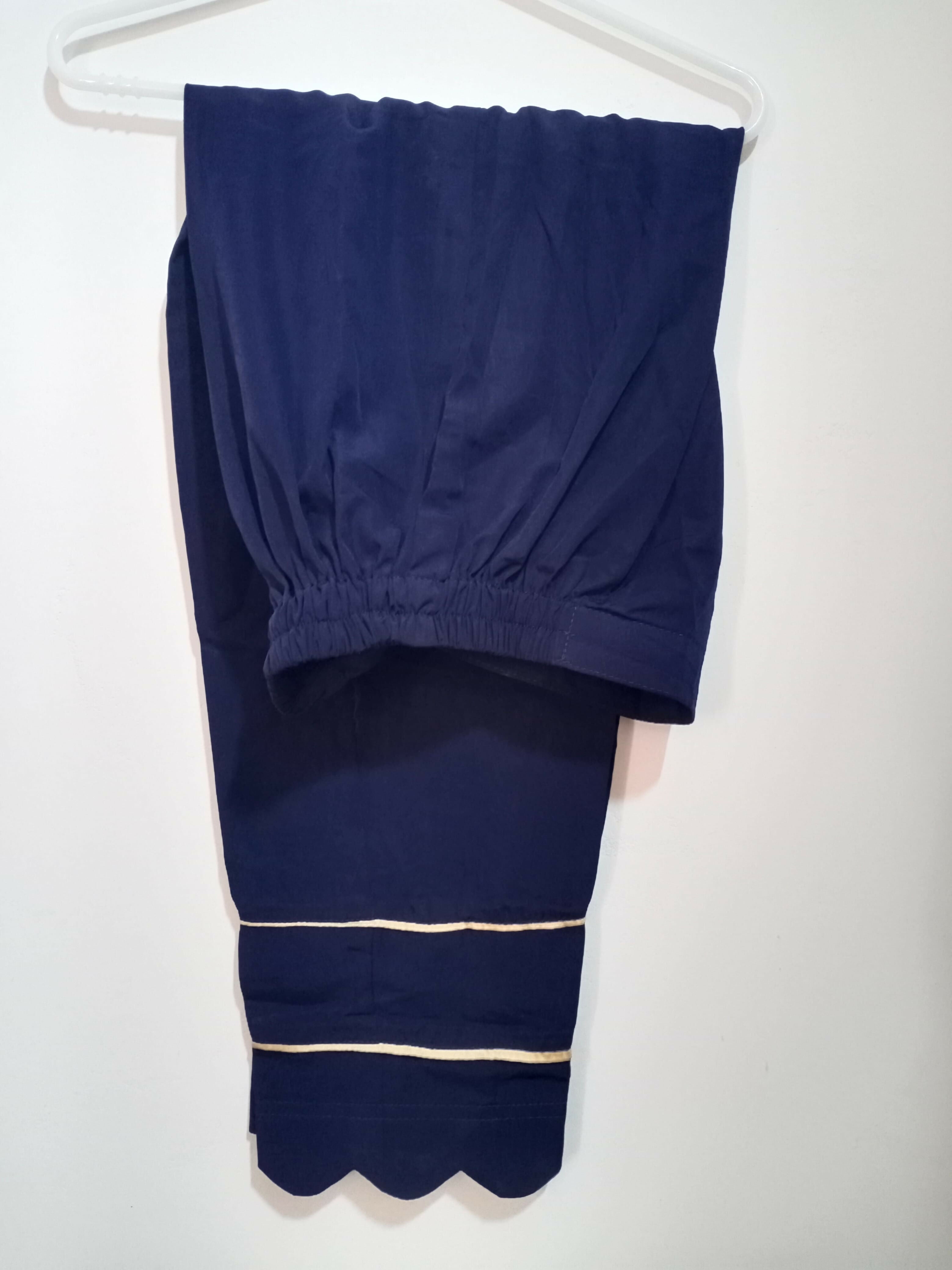 Dark Blue Side Cut Open Frok | Women Locally Made Formals | Large | Worn once