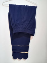 Dark Blue Side Cut Open Frock | Women Locally Made Formals | Large | Worn once