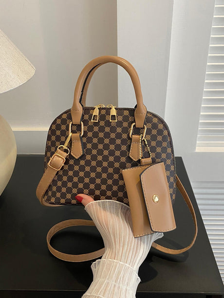 Buy SHEIN Bow Decor 2pcs/Set Fashionable Solid Color Geometric Pattern Handbag in Pakistan
