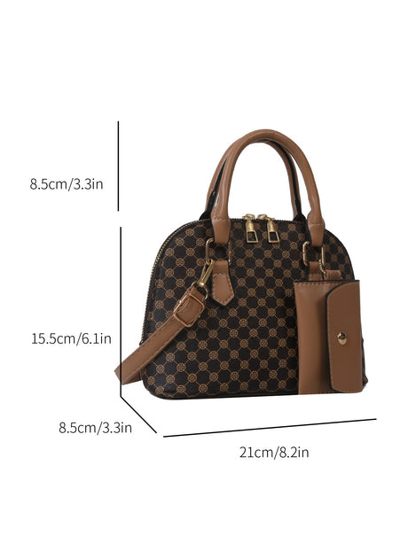 Buy SHEIN Bow Decor 2pcs/Set Fashionable Solid Color Geometric Pattern Handbag in Pakistan